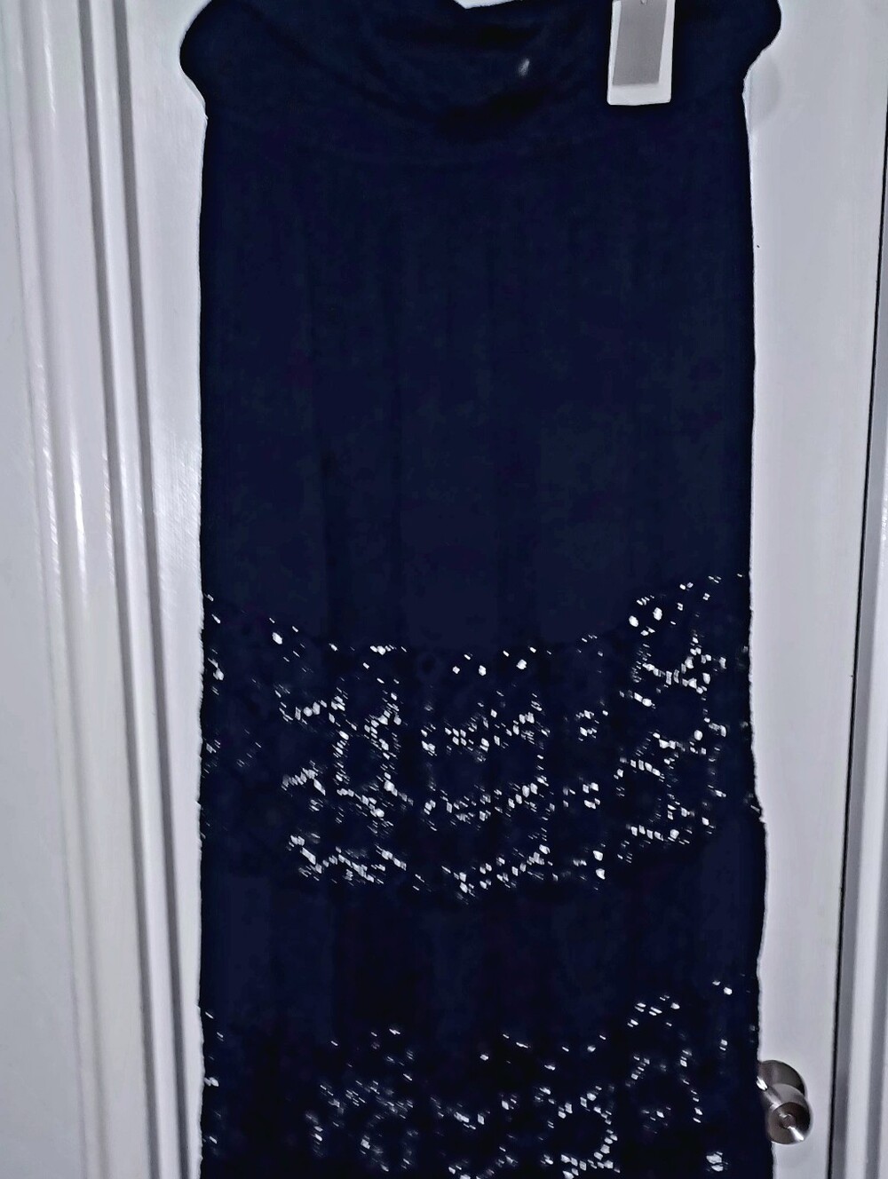 Chelsea28 Navy Sequin Trim Strapless Dress